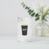 Bierelement mit Monogramm-Textur Visitenkarte (Stehend Vorderseite)