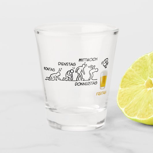 Bierentwicklung Schnapsglas (Vorderseite)