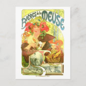 Bières de la Meuse, Alphonse Mucha Postkarte (Vorderseite)