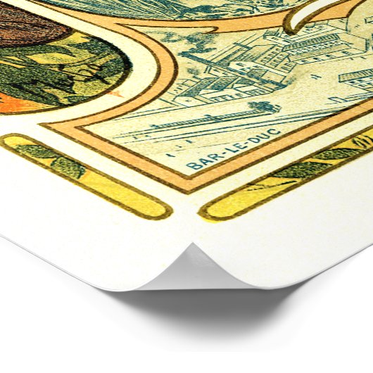 BIERES DE LA MEUSE Beer Alphonse Mucha Art Nouveau Poster (Ecke)