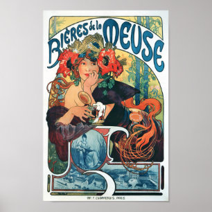 Bieres de la Meuse, Mucha Poster
