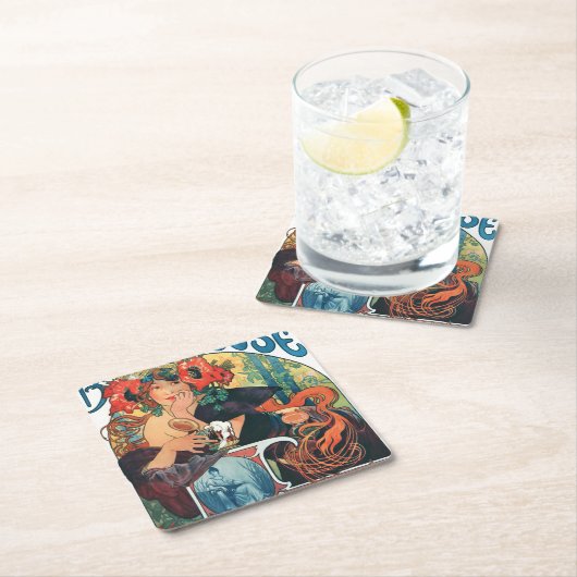 Bieres de la Meuse, Mucha Rechteckiger Pappuntersetzer (Vor Ort)