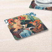 Bieres de la Meuse, Mucha Rechteckiger Pappuntersetzer (angewinkelt)