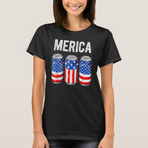Bierfahne 4. Juli Männer Frauen Merica uns T-Shirt