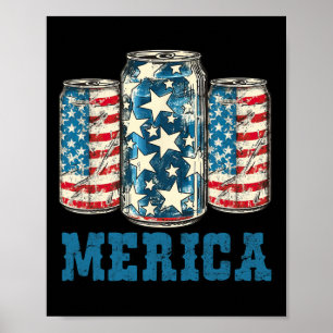 Bierfahne Funny 4. Juli Merica Usa Dr. Poster
