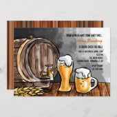 Bierfass Einladung (Vorne/Hinten)