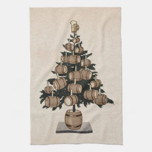 Bierfass-Weihnachtsbaum Geschirrtuch