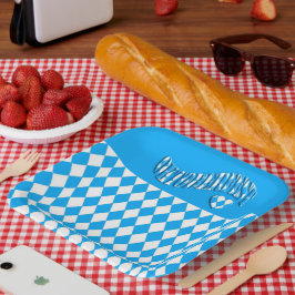 Bierfestival Bayerisches Flaggenmuster Oktoberfest Pappteller