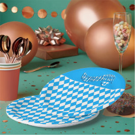 Bierfestival Bayerisches Flaggenmuster Oktoberfest Pappteller