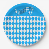 Bierfestival Bayerisches Flaggenmuster Oktoberfest Pappteller (Vorderseite)