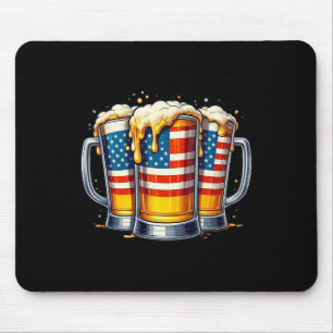 Bierflagge 4. Juli Männer Frauen trinken Mousepad