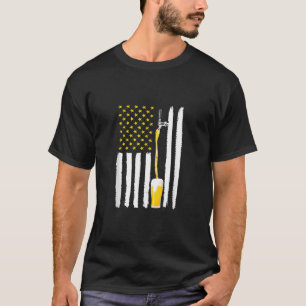 Bierflagge Bierbrauer Amerikanische Flagge USA 4. T-Shirt