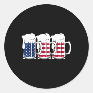 Bierflagge Merica trinken amerikanische Männer Fra Runder Aufkleber