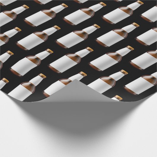 Bierflasche auf schwarz geschenkpapier (Ecke)