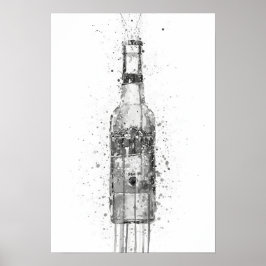Bierflasche Aztec Gold Grey Poster