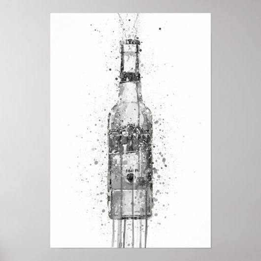 Bierflasche Aztec Gold Grey Poster (Vorne)