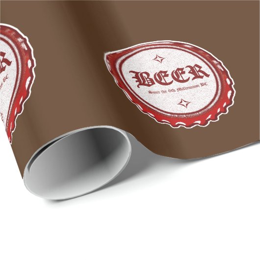 Bierflasche Geschenkpapier (Rolleneckpunkt)