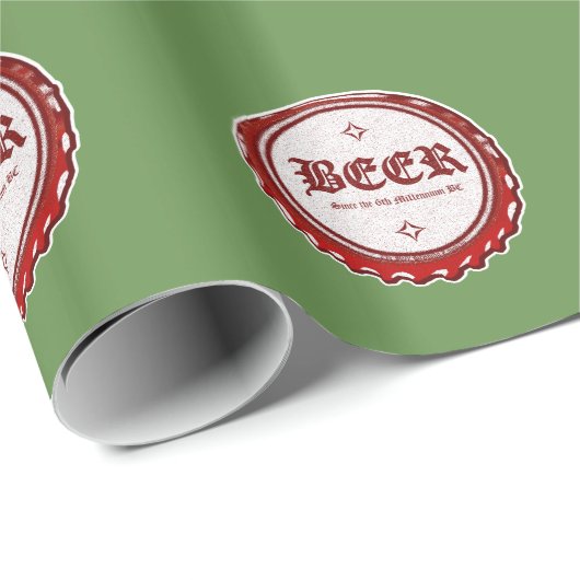 Bierflasche Geschenkpapier (Rolleneckpunkt)