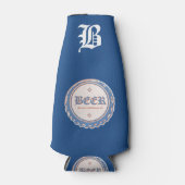 Bierflasche Kapsel blau/weiß Flaschenkühler (Vorderseite)