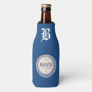 Bierflasche Kapsel blau/weiß Flaschenkühler
