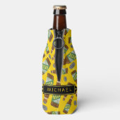 Bierflasche Muster mit Bläschen Retro mit Name Flaschenkühler (Flasche Rückseite)