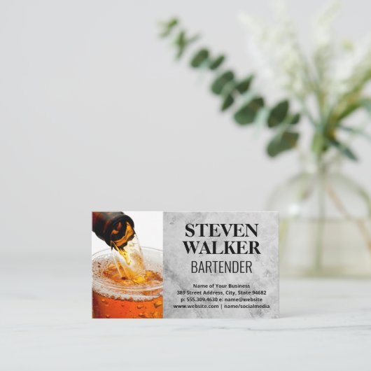 Bierflasche Pour Terminkarte (Stehend Vorderseite)