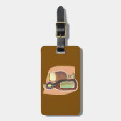 Bierflasche und Glas Rustikale Brauerei Gepäckanhänger (Vorderseite vertikal)