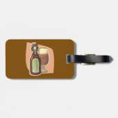 Bierflasche und Glas Rustikale Brauerei Gepäckanhänger (Rückseite horizontal)