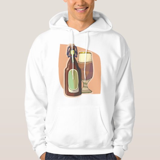 Bierflasche und Glas Rustikale Brauerei Hoodie (Vorderseite)