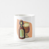 Bierflasche und Glas Rustikale Brauerei Kaffeetasse (Mittel)
