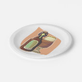 Bierflasche und Glas Rustikale Brauerei Pappteller (Schrägansicht)