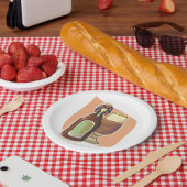 Bierflasche und Glas Rustikale Brauerei Pappteller