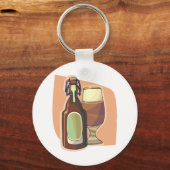 Bierflasche und Glas Rustikale Brauerei Schlüsselanhänger (Vorderseite)