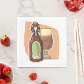 Bierflasche und Glas Rustikale Brauerei Serviette (Beispiel)