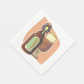 Bierflasche und Glas Rustikale Brauerei Serviette (Ecke)