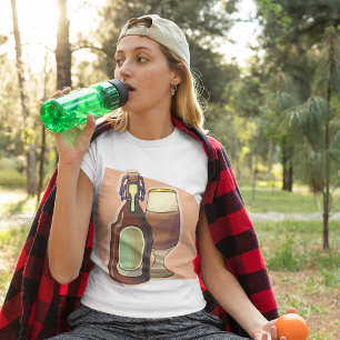 Bierflasche und Glas Rustikale Brauerei T-Shirt