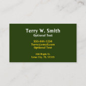 Bierflasche-Visitenkarte Visitenkarte (Rückseite)