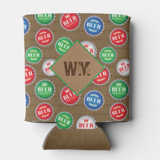 Bierflaschen Biertrinker Mit Monogramm Dosenkühler (Rückseite)