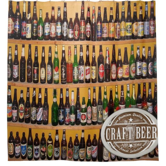 Bierflaschen Duschvorhang (Vorderseite)