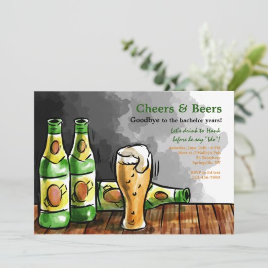 Bierflaschen Einladung (Stehend Vorderseite)