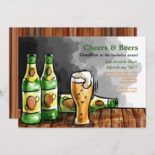 Bierflaschen Einladung (Vorne/Hinten)