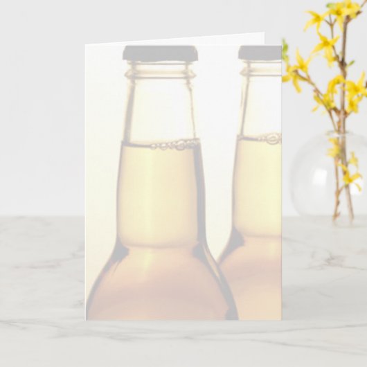 Bierflaschen Grußkarten Karte (Gelbe Blume)