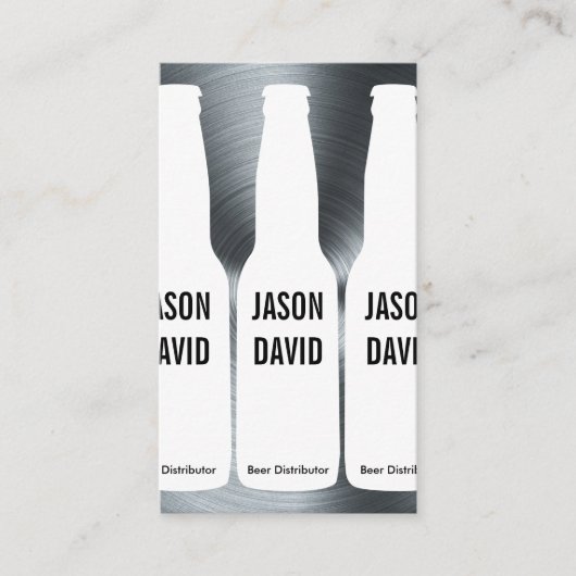 Bierflaschen | Metallischer Hintergrund Visitenkarte (Vorderseite)