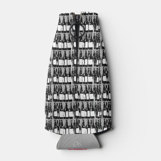 Bierflaschen mit schwarzem Etikett Flaschenkühler (Rückseite)