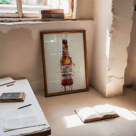 Bierflaschen-Wandkunst-Druck 'Amber' Poster