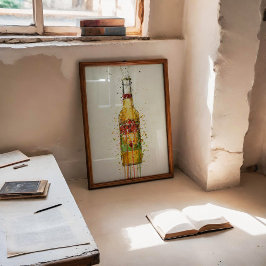 Bierflaschen-Wandkunst-Druck 'Aztec Gold' Poster