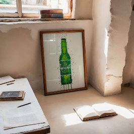 Bierflaschen-Wandkunst-Druck 'Dänisches Grün' Poster