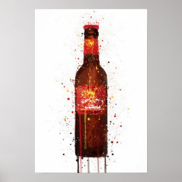 Bierflaschen-Wandkunst-Druck 'Rambla Red' Poster