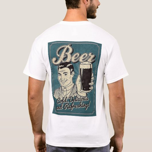 Bierfrühstück Retro T-Shirt (Rückseite)
