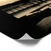 Biergarten am See monochrom Poster (Ecke)